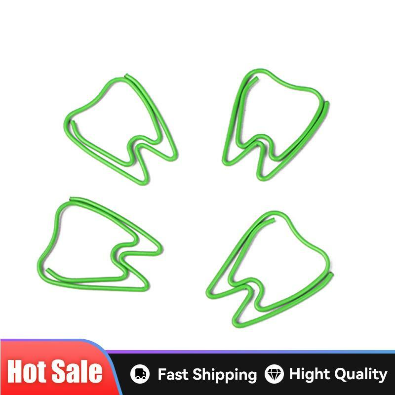 20pcs Creative Tooth Shape Paper Clips Note Metal Paperclip Binder Clips Dental Stationery Office Gift Supplies