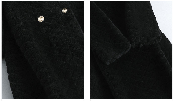 AYUNSUE-Chaqueta larga de lana de oveja para Mujer, Abrigo de lana de 100%, Abrigo de piel de estilo coreano, nuevo, invierno, SGG1113