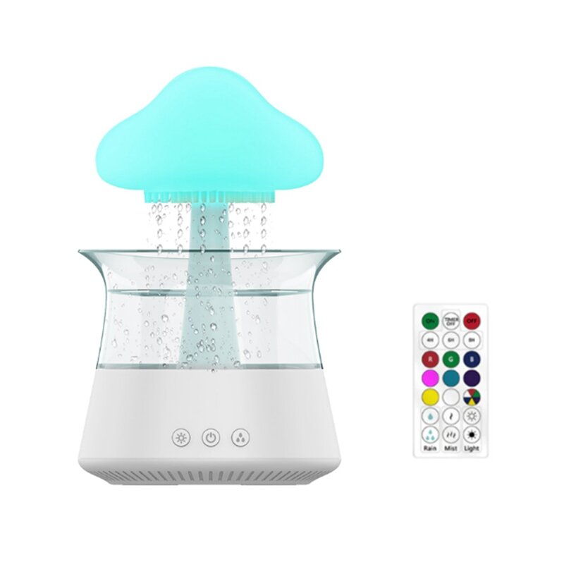 Umidificatore A nebbia luce notturna USB per camera ufficio diffusore di aromi suono A goccia d'acqua con umidificatore telecomando-A