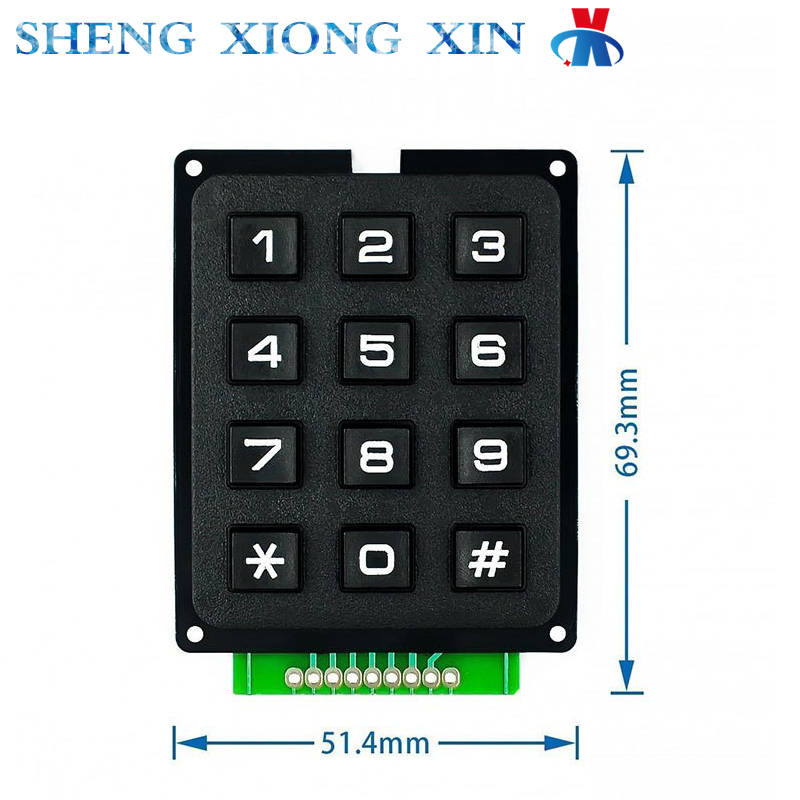 Módulo de botón pulsador de teclado de microcontrolador, matriz de 3x4, 3x4, 12 teclas, 2 unidades por lote