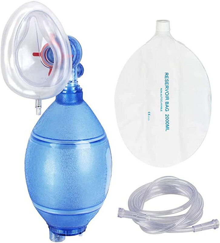 Bolsa de primeiros socorros em PVC para adultos e crianças, Resuscitation Ambu Bags, ferramenta de resgate de autoajuda de emergência, Reservoir Bag, 2000ml, 1600ml