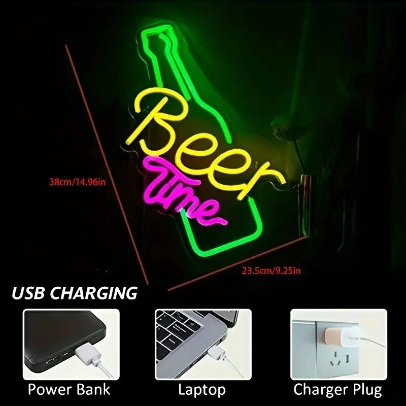 LED壁の装飾用のネオンサイン,USB操作,ライトアップの看板,マンケーブ,ビール,コーヒー,ホテル,ガレージ,ベッドルーム,誕生日パーティーのギフト