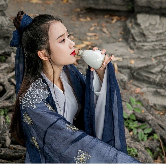 Disfraz de Hanfu para mujer, uniforme Cheongsam de algodón Tang, vestido tradicional chino, ropa de verano, 2020