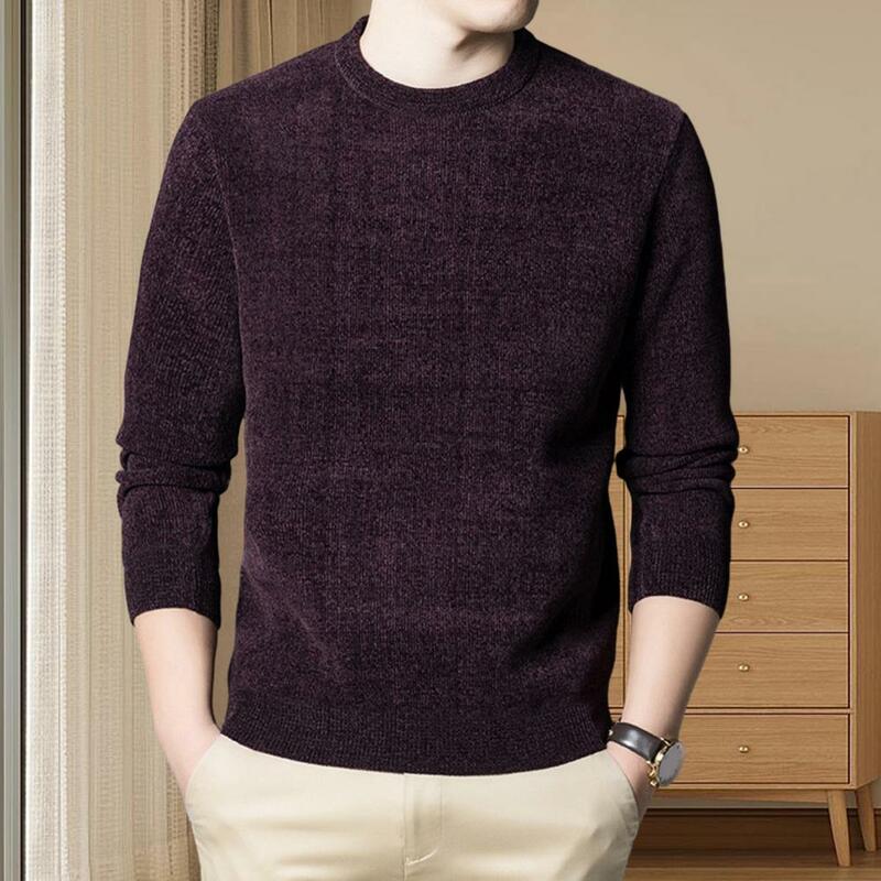 Men Loose Fit Sweater Breathable Men Sweater Men's Round Neck Half Turtleneck Sweaters Thick Knitted Winter Pullovers for Home