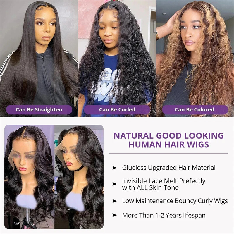 hd lace wig 13x6 human hair body wave lace frontal wigs for women choice long 30 40 inch brazilian Glueless wigs on sale cheap