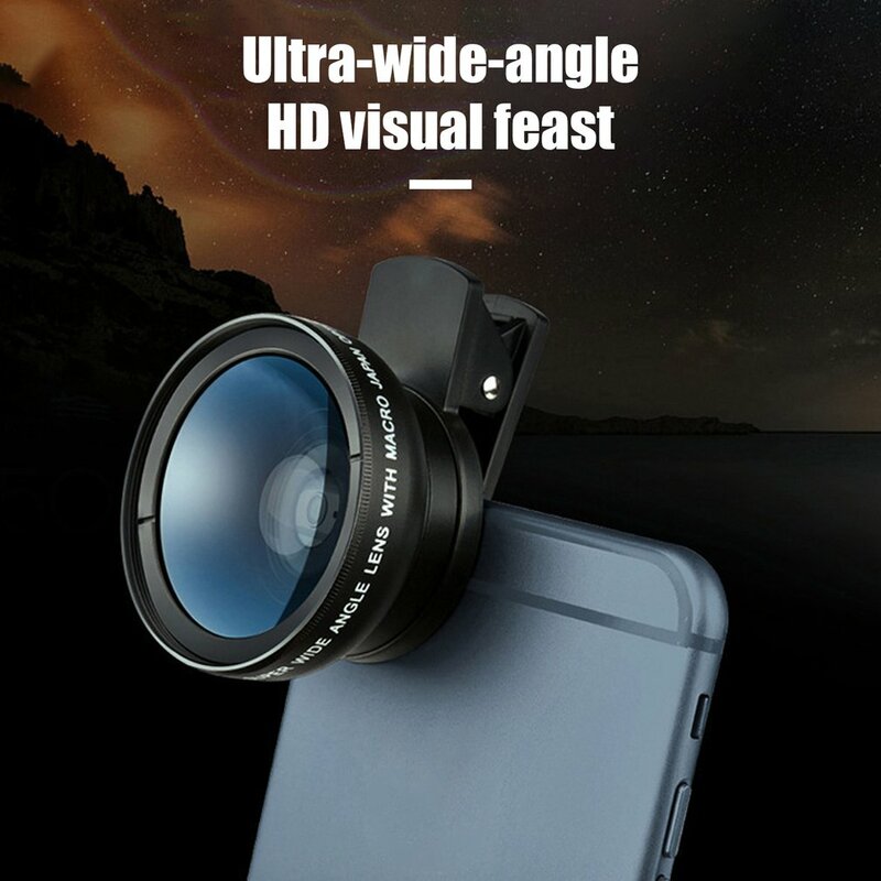 2 funções microscópicas lente do telefone móvel 0.45x grande angular len & 12.5x macro hd câmera universal para iphone android