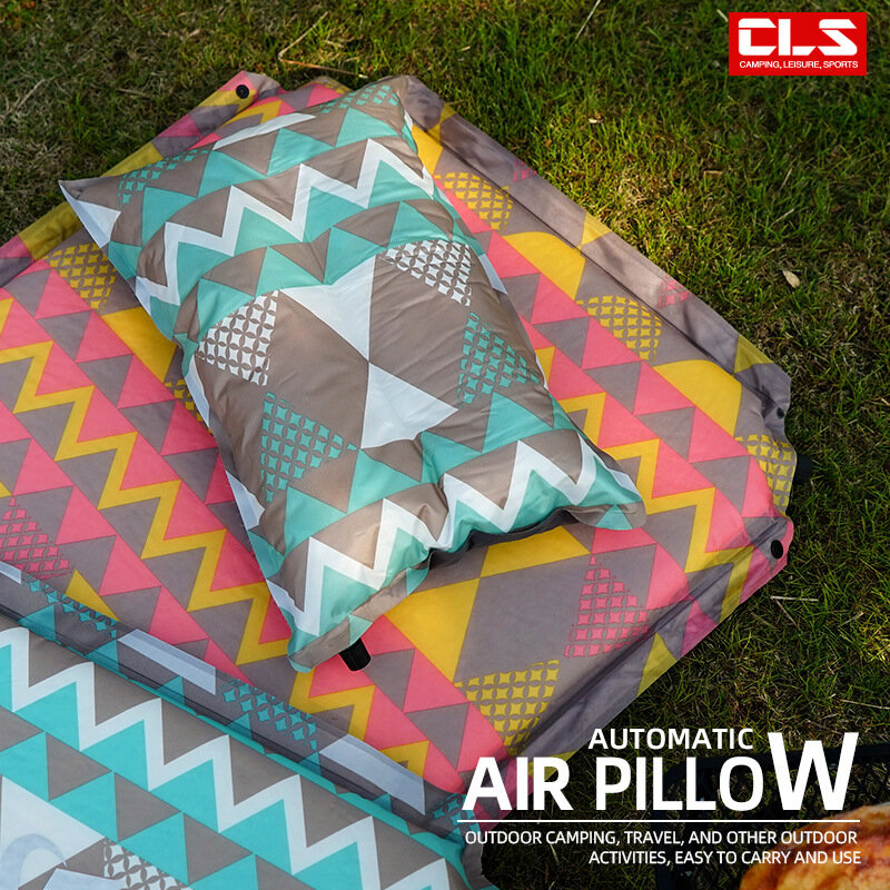 Outdoor Ethnic Wind Automatic Inflatable Pillow, Camping Tent Equipment, Nap Pillow