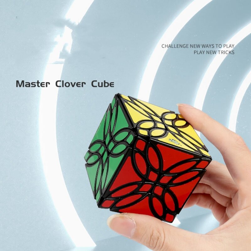 LanLan New Master Clover Cube Black Professional Speed Sticker Cubo Magico Pomysł na prezent świąteczny Puzzle Zabawka Prezent Zabawka