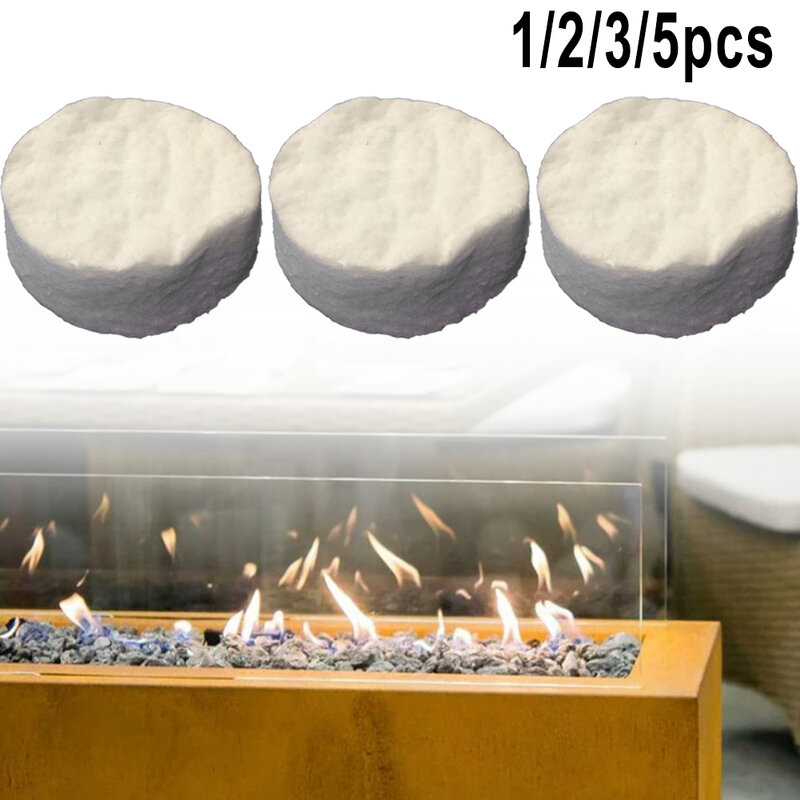 1/2/3/5pc spugna di lana ceramica cotone rotondo 8.6x1.2cm firestore firestbox sicurezza Bio riscaldamento antincendio raffreddamento caminetti ad aria stufa