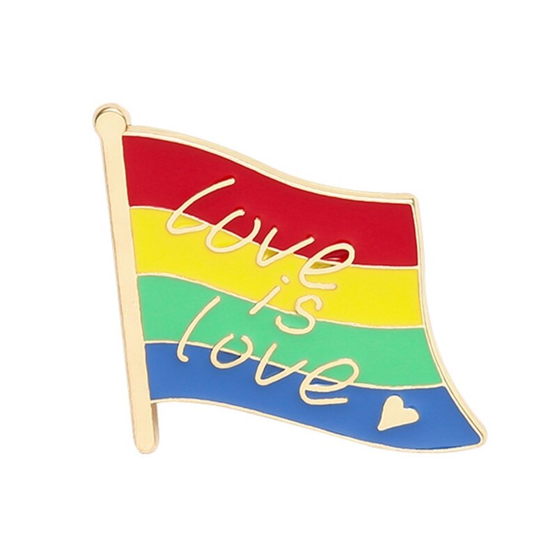 Fast Reach Rainbow Gay Pride Brooch Pins Exquisite Heart Finger Pins Badge Metal Pin Enamel Lapel Pins for Jeans Backpack Hat