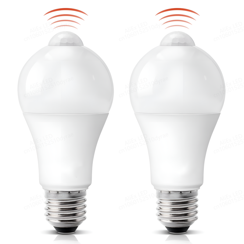 Ampoule LED à capteur de mouvement, ampoule infrarouge intelligente automatique, économie d'énergie, lampe pour porche domestique, 220V, 20W, 18W, 15W