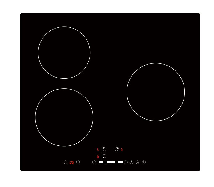 Urządzenie kuchenne 3 palnik wbudowany w kuchenka indukcyjna/płyta indukcyjna/kuchenka elektryczna/kuchenka elektryczna CE CB EMC ROHS ERP zatwierdzony