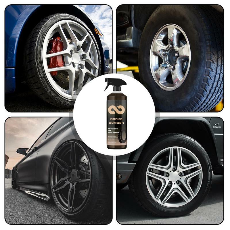 Spray de limpieza de ruedas, limpiador efectivo de llantas y neumáticos, agente de mantenimiento de ruedas, eliminación de óxido de disco de freno, eliminación de ruido, 10,14 oz