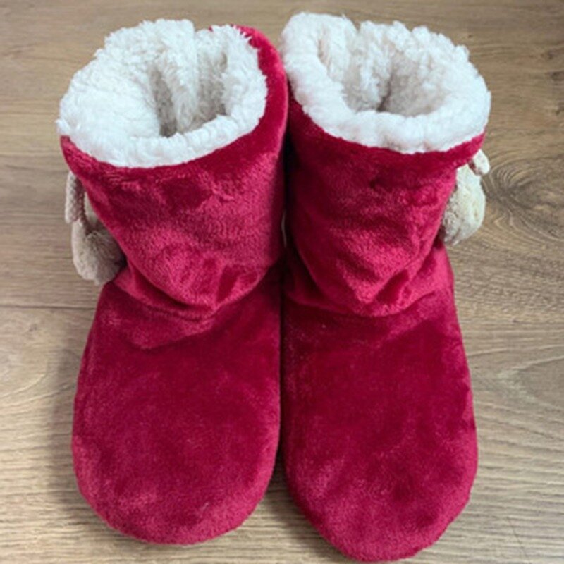 Kaus kaki tebal termal wanita uniseks, kaus kaki sandal lantai untuk musim dingin, rumah lembut tebal, tidur antiselip, hadiah Tahun Baru