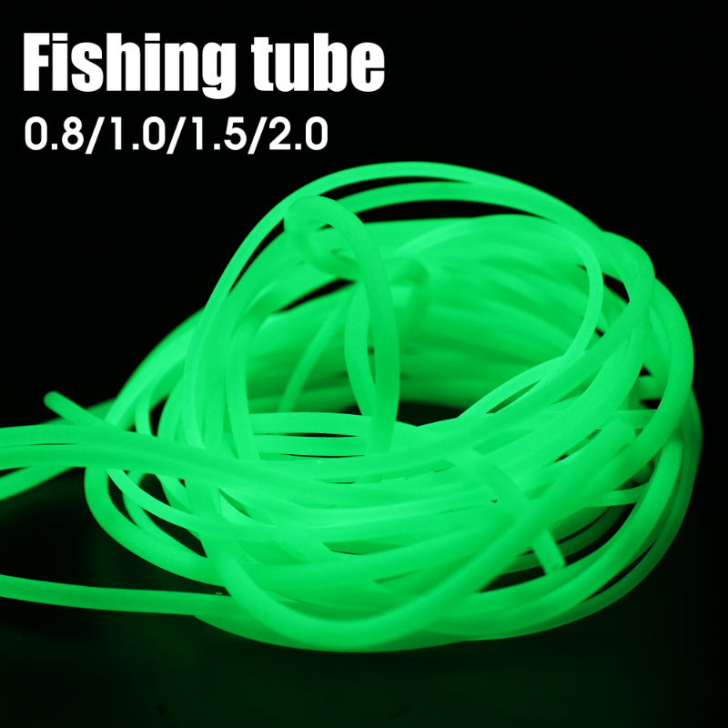 Manchons de pêche en silicone souple vert, tube de pêche de nuit, ligne de crochet de plate-forme, tuyau lumineux, outil de matériel, 1.5m