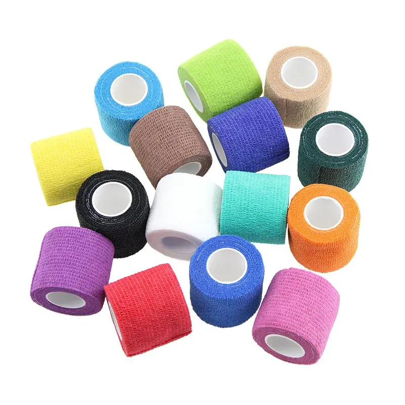 1 Roll Zelfklevende Elastische Bandage 4.5M Kleurrijke Sport Wrap Tape Voor Vinger Gezamenlijke Knie Ehbo-kit Huisdier tape