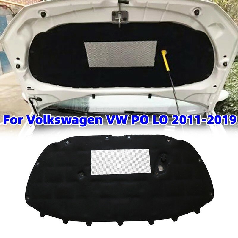 Almohadilla de aislamiento acústico del motor del capó delantero del coche, alfombrilla de cubierta insonorizada térmica para Volkswagen VW PO LO 2011-2019, 1 piezas