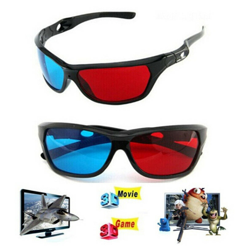 青と黒のフレームを備えた3Dメガネ,3D映画用,DVDゲーム