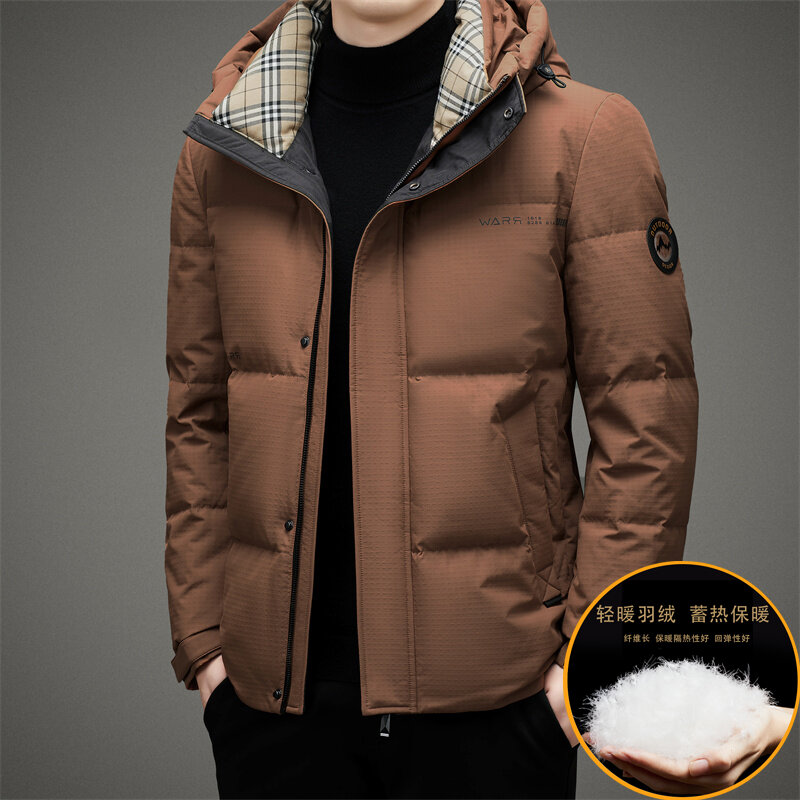 Qualidade superior 90% pato branco para baixo jaquetas homens grosso inverno 2022 quente sólido puffer casaco à prova de vento-30 graus para baixo parkas vestuário