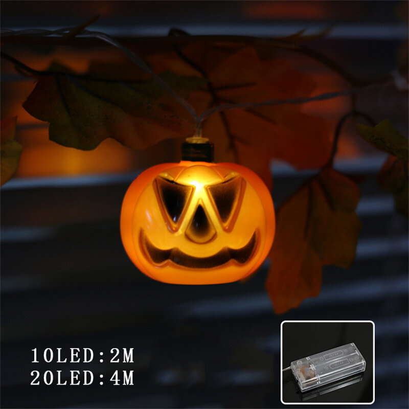 Guirnalda de luces LED con batería para decoración de Halloween, guirnalda de luces con forma de hoja de arce y calabaza, ideal para Festival, Bar, fiesta y hogar, 10/20LED