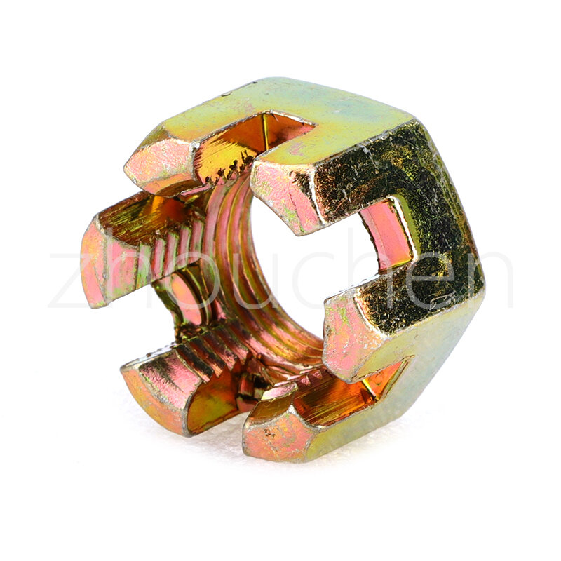 2pcs/lot NEW Connecting Rod Wheel Axle Hub Slotted Castle Nut Groove Hexagon Nut M10/M12/M14/M16/M20