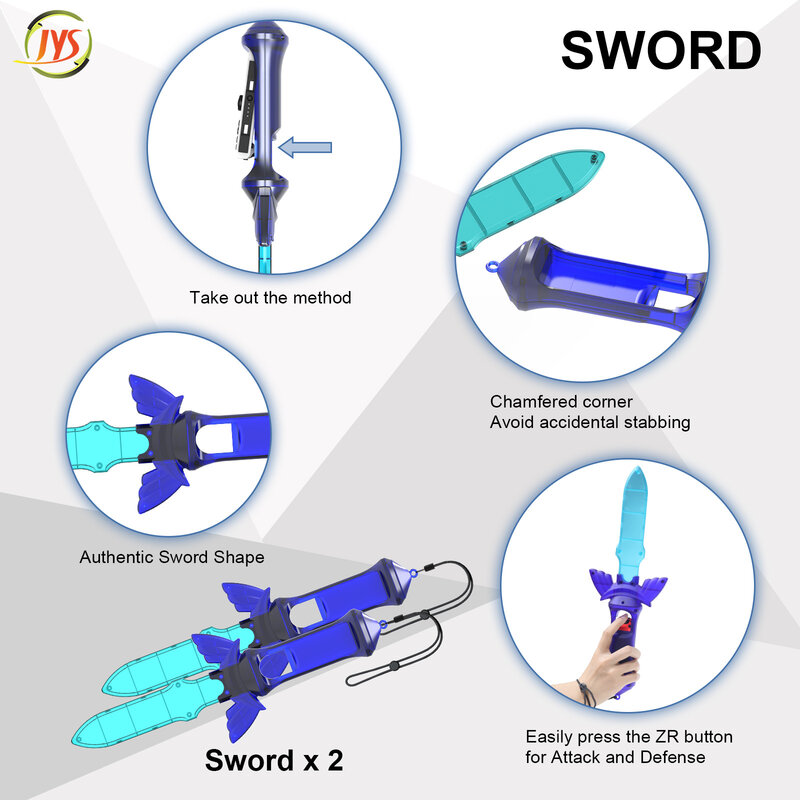 12 in 1 Game Accessories for Nintendo Switch Sports Include Comfort Grip Tennis Racket Golf Club Sword Leg Strap Arm Wrist Band