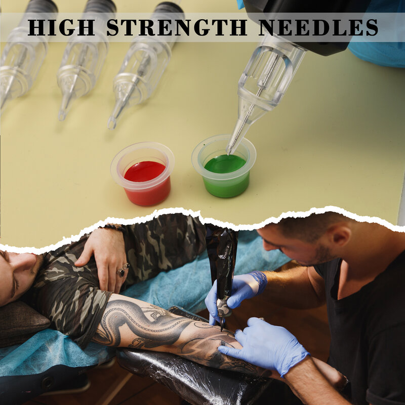60pcs YUELONG Cartridge Tattoo Needles Permanent Makeup Mixed Size RL RS M1 RM for Rotary Cartridge Tattoo Machine Pen Needles