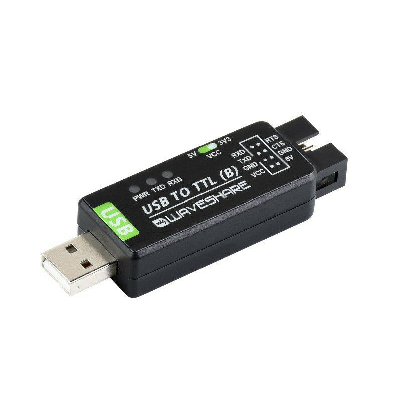Waveshare 산업용 USB to TTL 컨버터, 오리지널 CH343G 온보드, 다중 보호 및 시스템 지지대