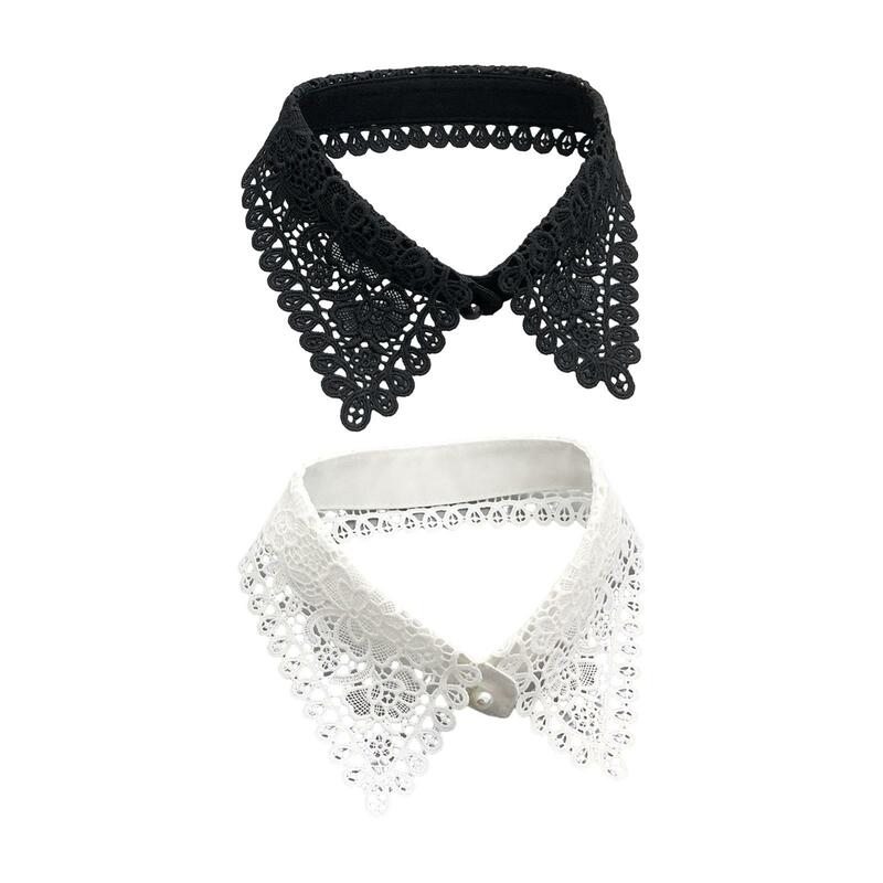 Lapel Fake Collar Detachable Versatile Chiffon Hollow Design Choker Necklace for Clothes Accessories Dress Sweater Shirt Blouse