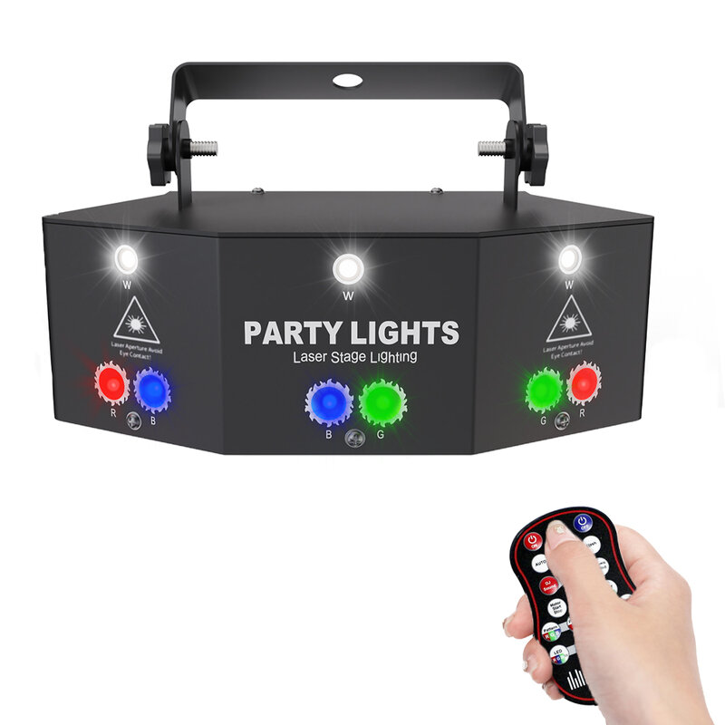 ALIEN – projecteur Laser 15 yeux RGB Disco DJ, effet d'éclairage de scène stroboscopique à distance DMX, lumières de noël fête Halloween