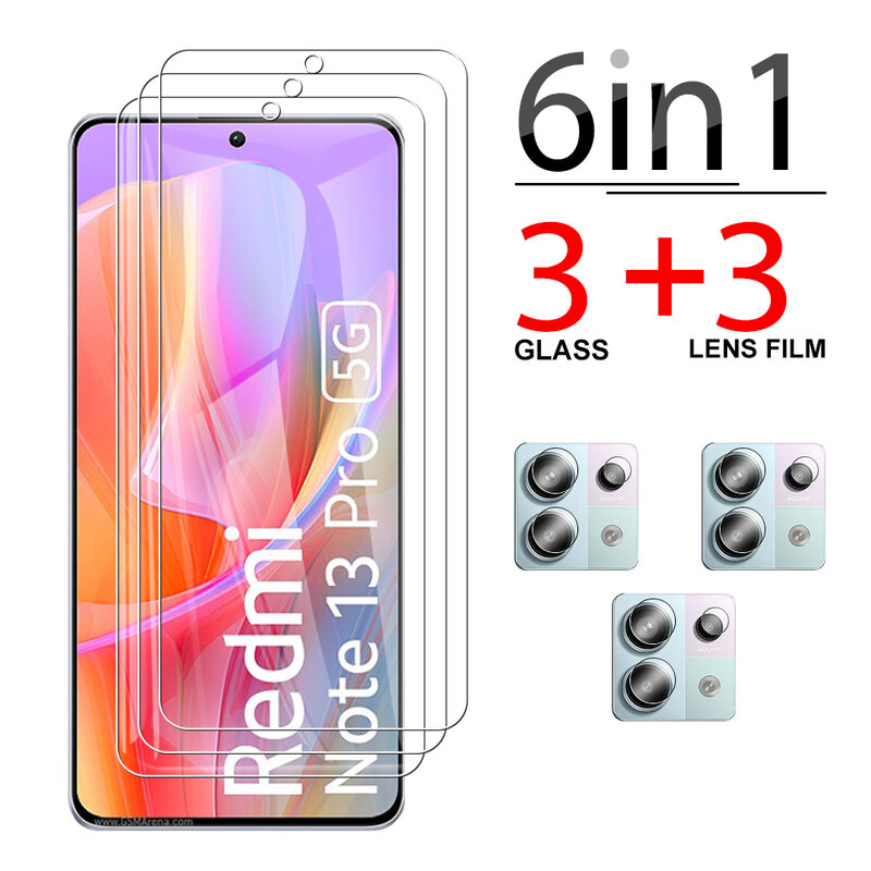 6 in1 Objektiv Displays chutz folie für Xiaomi Redmi Note 13 Pro 5g Readmi Note13 4g Redmy Note 13pro kratz festes gehärtetes Glas