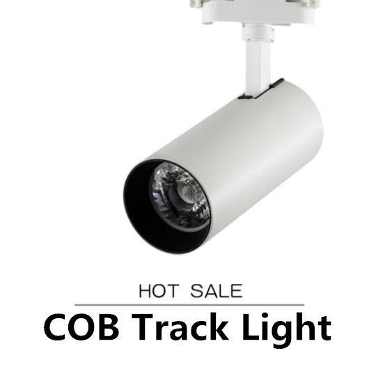 10PCS LED COB ติดตาม AC220V 24องศา Spotlight ปรับ Rail Track สำหรับสำนักงานนิทรรศการ Mall 10W/20W/30W