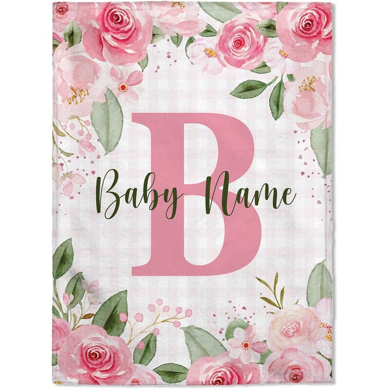 Personalized baby blanket, customized baby blanket - a baby blanket with a girl's name printed on it, the best gift for babies