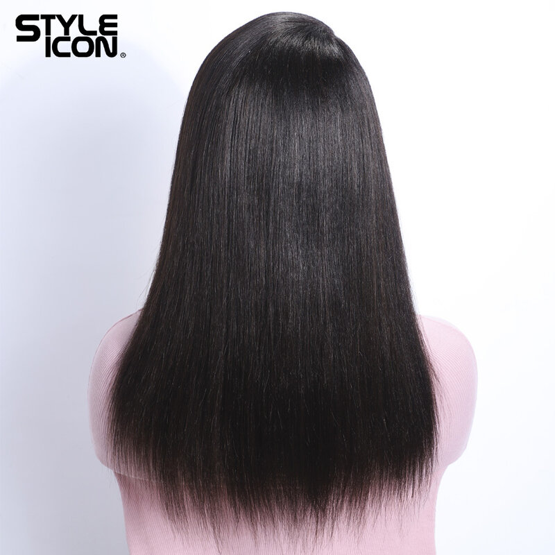 Straight Wig Pre Plucked Brazilian Human Hair Wigs Side Part Bob Wig for Women Natural Color T Part Lace Straight Human Hair Wig