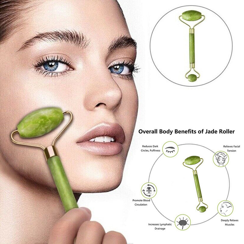 Nieuwe Natuurlijke Jade Gezicht Massage Roller Beauty Facial Eye Hals Body Anti Aging Therapie