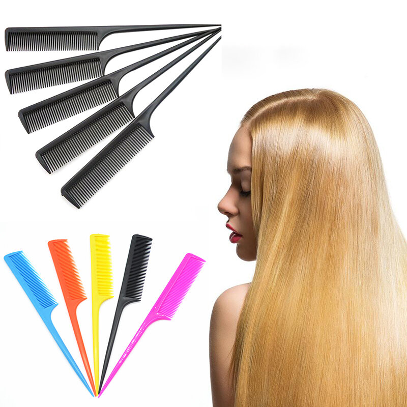 Peine de cola de pelo profesional para peluquería Unisex, herramienta de peinado de salón de belleza con pinchos de plástico, al azar, 1 piezas