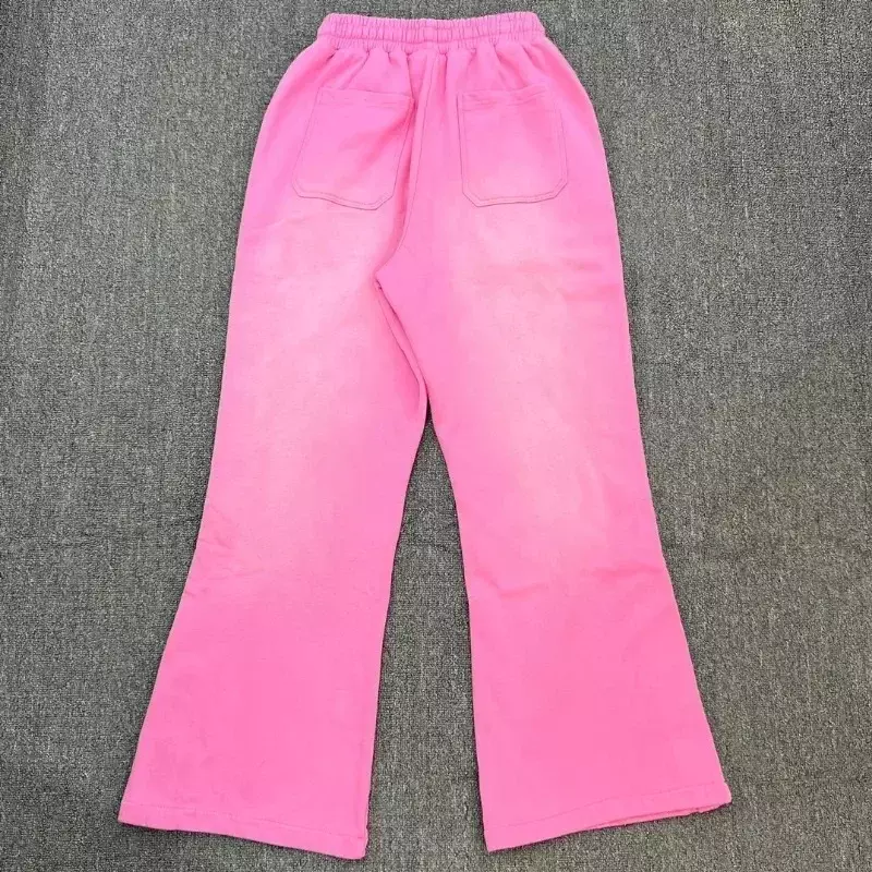 HELLSTAR-pantalones de chándal lavados para hombre y mujer, conjunto de chándal de gran tamaño, color rosa, la mejor calidad, 24SS, 1:1