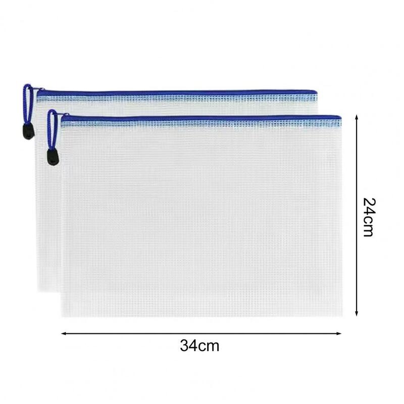 Makeup Bag Waterproof File Bags with Mesh Pockets Handle Rope for A4 A5 Documents for Note for Organization