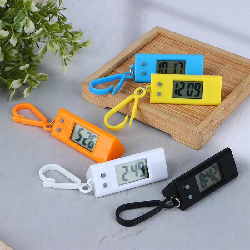 Mini Electronic Triangle Digital Watch Time Display Gift For Men And Women Student Exam Clock Hanging Keychain