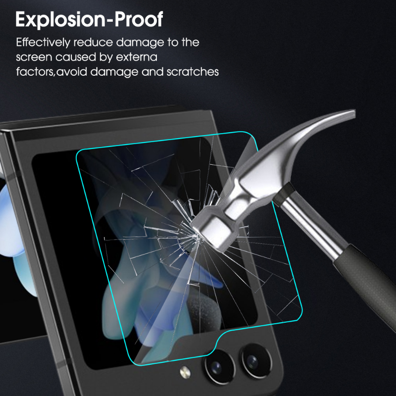 Vidrio templado para Samsung Galaxy Z Flip 5 5G, Protector de pantalla exterior, lente de cámara, película protectora antiarañazos para Samsung Z Flip5