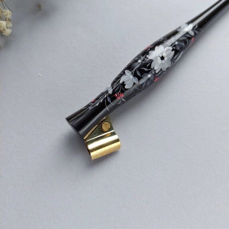 Luxury Ukrainian Hand-painted OLGA Dip Pen English Writing Calligraphy Pen Holder