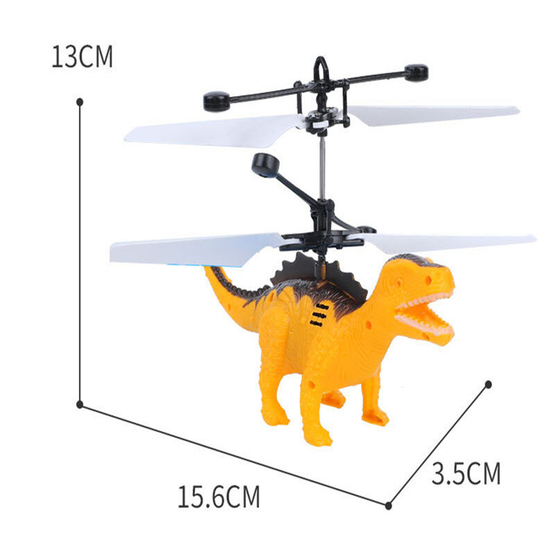 Dinosaur Shape Flying Toy Infrared Induction LED Night Lights Helicopter for Indoor to Fly Kids