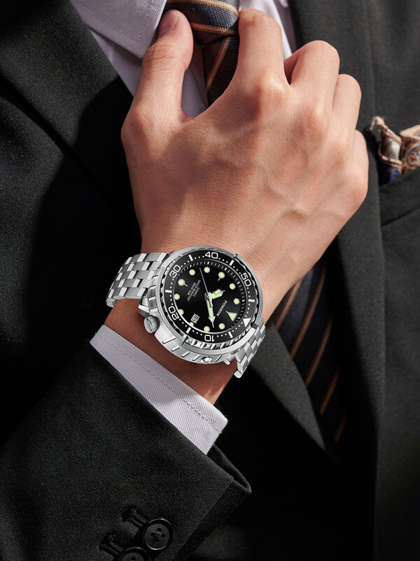 LIGE Mens นาฬิกา5ATM กันน้ำสำหรับกีฬานาฬิกาข้อมือควอตซ์ส่องสว่างนาฬิกา Bezel นาฬิกาผู้ชาย Relogio Masculino + กล่อง