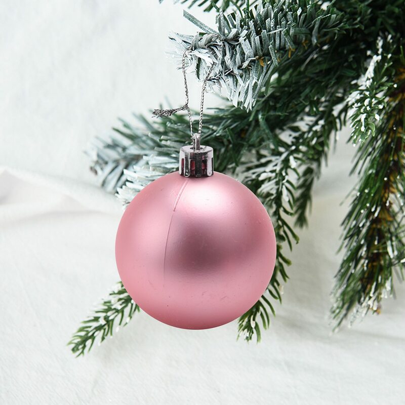 9 PCS Christmas Ball Ornaments xmas Tree Decorations Hanging Balls for Home New Year Party Decor - 2.36inch Pink