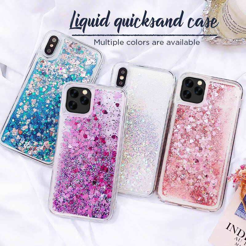 Custodia per telefono in Silicone glitterato Liquid Quicksand per Samsung Galaxy S23 S22 S21 S20 Ultra S10E S10 Lite S9 S8 Plus S7 S6 Edge Cover