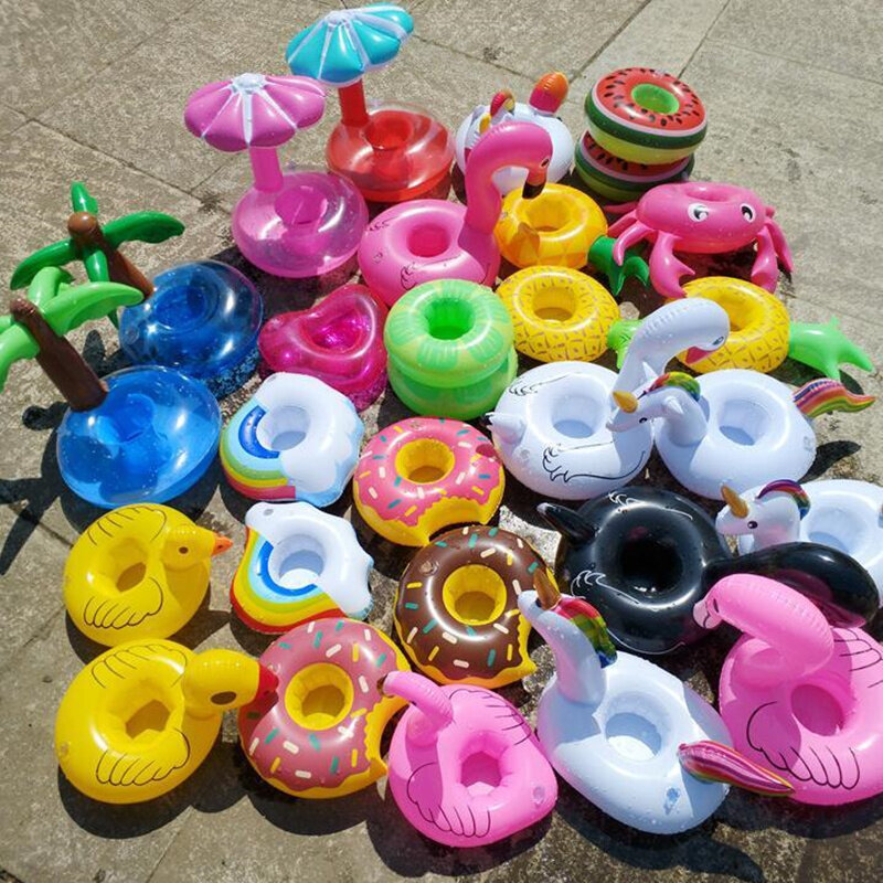 Mini riñonera inflable, flamenco rojo, portavasos flotante, piscina, baño, Fiesta en la playa, Boia juguete, 15 unidades