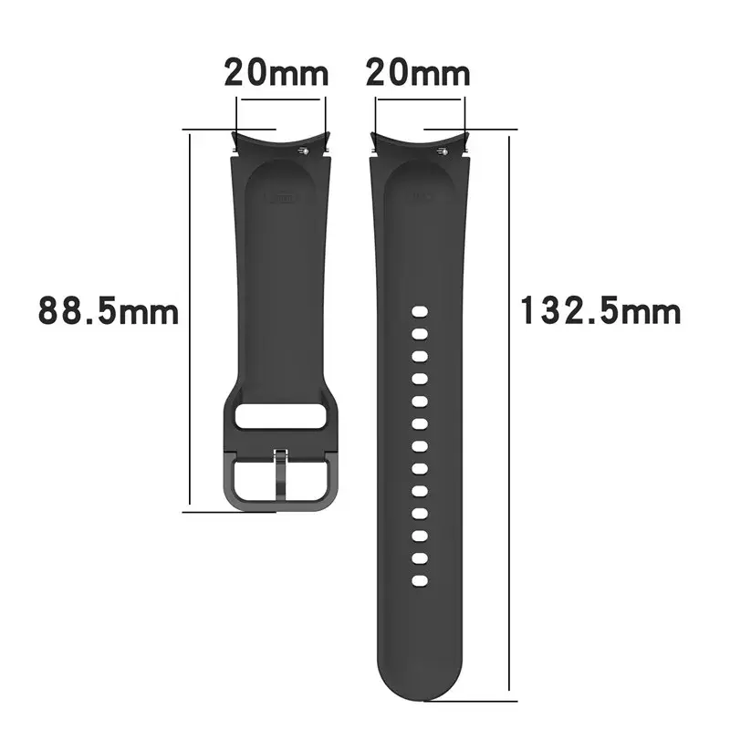 Pulseira de silicone para Samsung Galaxy Watch, Pulseira Smart Watch, Pulseira Clássica, 5 Pro 4, 44mm, 40mm, 46mm, 42mm