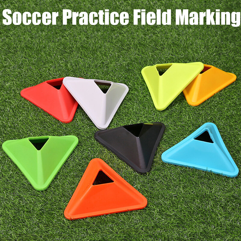 10PCS Football Training Disc Triangle Soccer Practice Field Marking Agility Training Cones Portable Equipment for Kids Adult