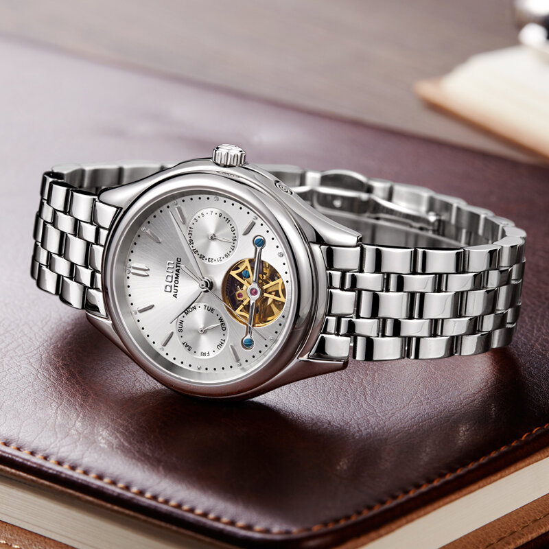 DOM Mens Watches Top Brand Luxury Mechanical Watch Men Stainless Steel Waterproof Sport Wrist Watch Relogio M-815D-7M