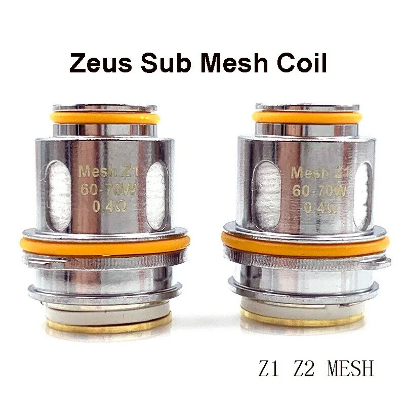 Zeus Sub Ohm substituição bobinas cabeça, Mesh Coil Z1 0.4ohm Z2 0.2ohm, OEM